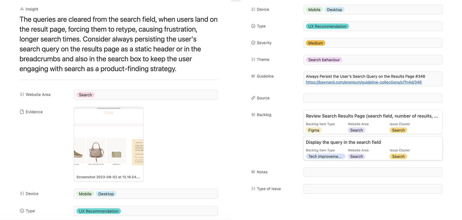 Usability testing findings summary